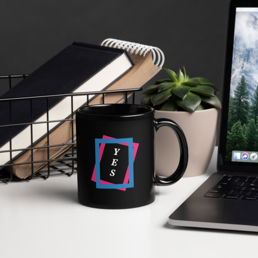 Keramik Tasse glänzend schwarz – Bild 3