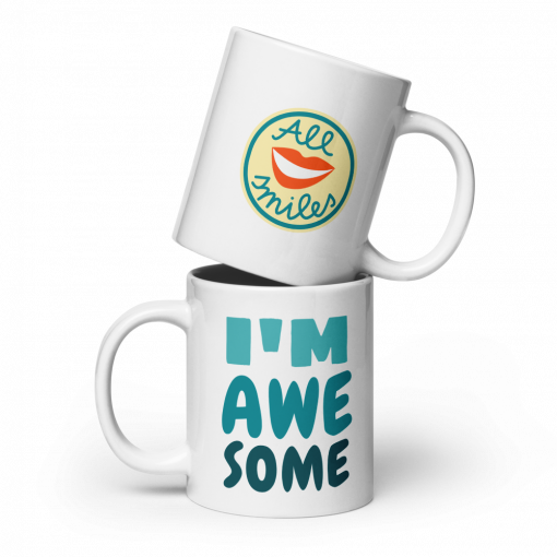 Keramik Tasse glänzend weiss