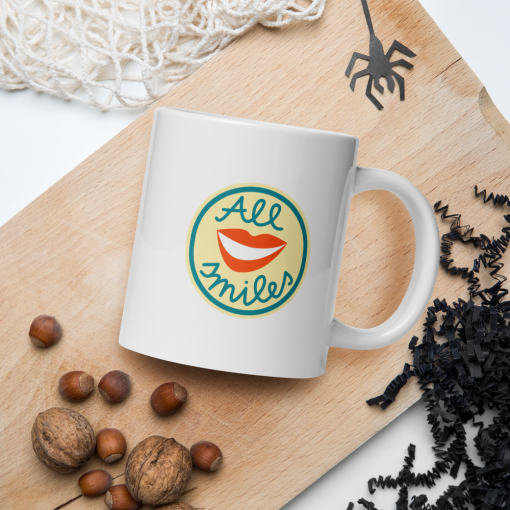 Keramik Tasse glänzend weiss – Bild 2