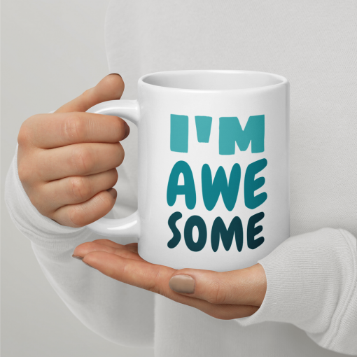 Keramik Tasse glänzend weiss – Bild 3