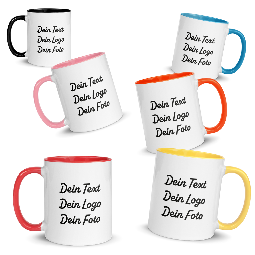 Tasse mit farbiger Innenseite - Dein Design