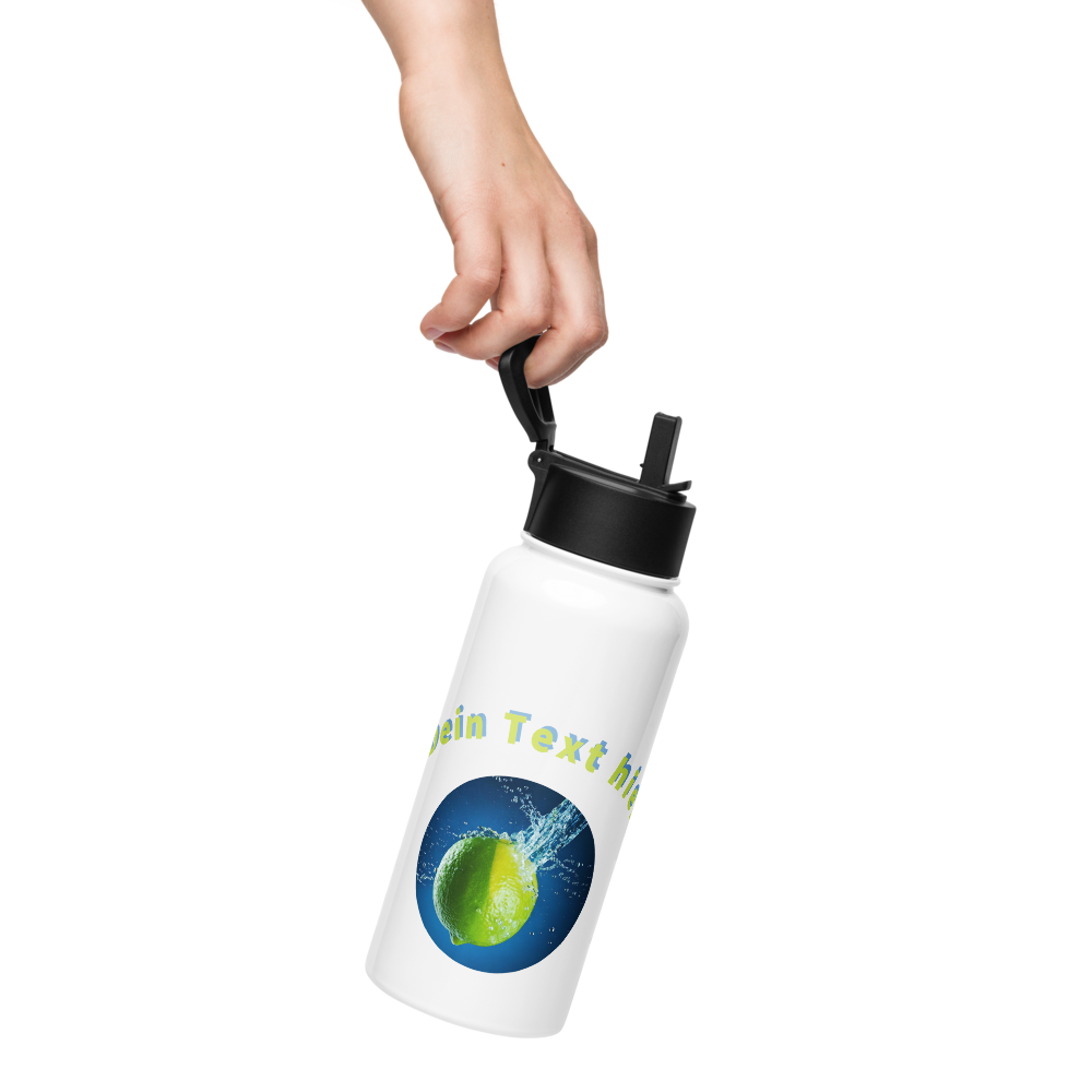 Edelstahl Trinkflasche mit Trinkventil – Bild 3